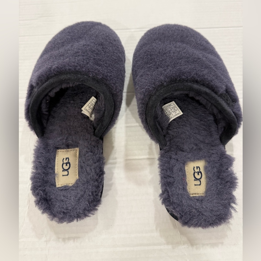UGG FLUFFETTE True Womens Size 9 Navy Blue Slip On Slippers Shoes 1102594 - Picture 3 of 11